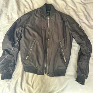 Womens TOPSHOP MA1 Bomber Jacket- Black US 4